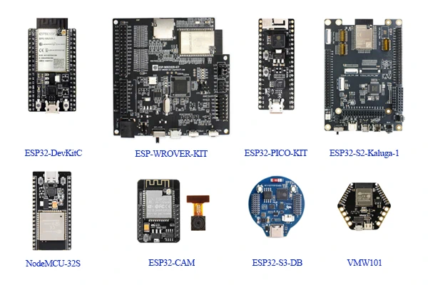 نمونههای مختلف برد توسعه ESP32