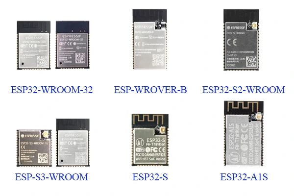 نمونههای مختلف ماژول ESP32