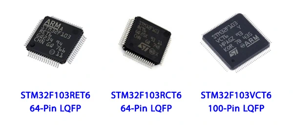 نمونههای پرفروش میکروکنترلرهای STM32F103xC/D/E