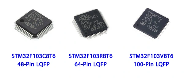 نمونههای پرفروش میکروکنترلرهای STM32F103xx